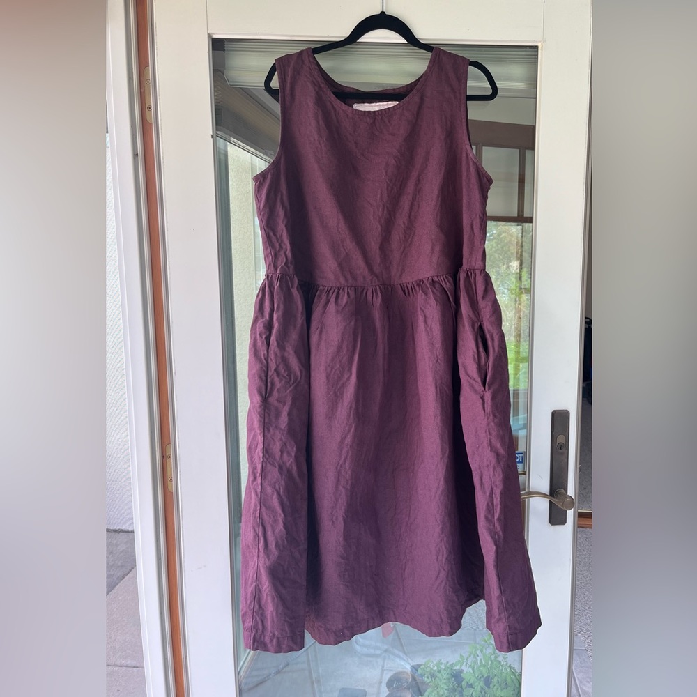 Not Perfect Linen - SMOCK MAXI - L